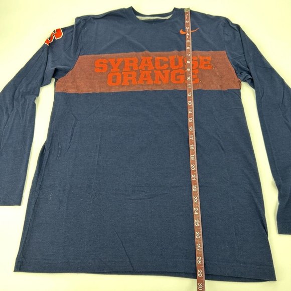 Syracuse Orange Shirt Men's L Blue Nike Regular Fit Long Sleeve Crew Neck - Picture 6 of 9